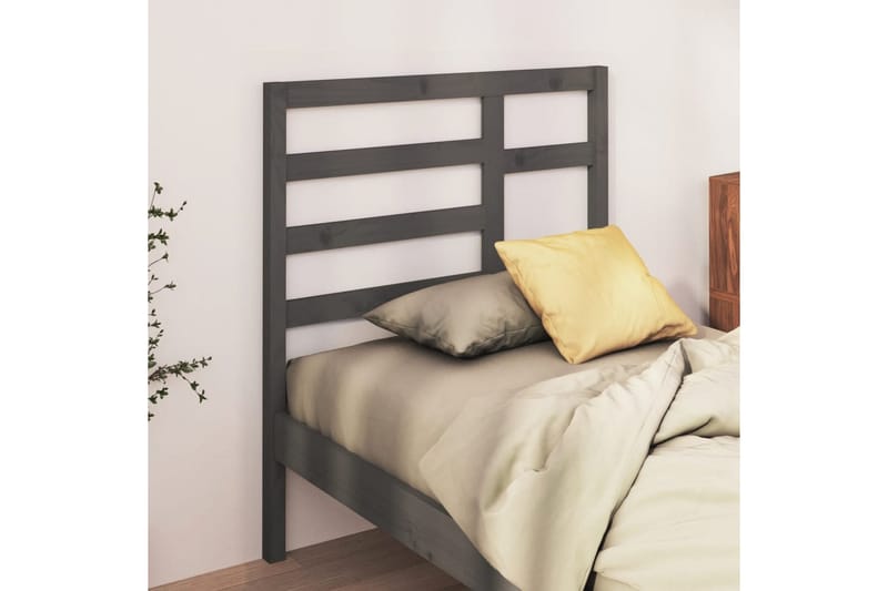 Sängynpääty harmaa 106x4x104 cm täysi mänty - Harmaa - Huonekalut - Sänky - Sängyn lisävarusteet & sängynpäädyt - Sängynpääty