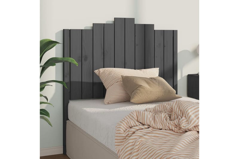 Sängynpääty harmaa 106x4x110 cm täysi mänty - Harmaa - Huonekalut - Sänky - Sängyn lisävarusteet & sängynpäädyt - Sängynpääty