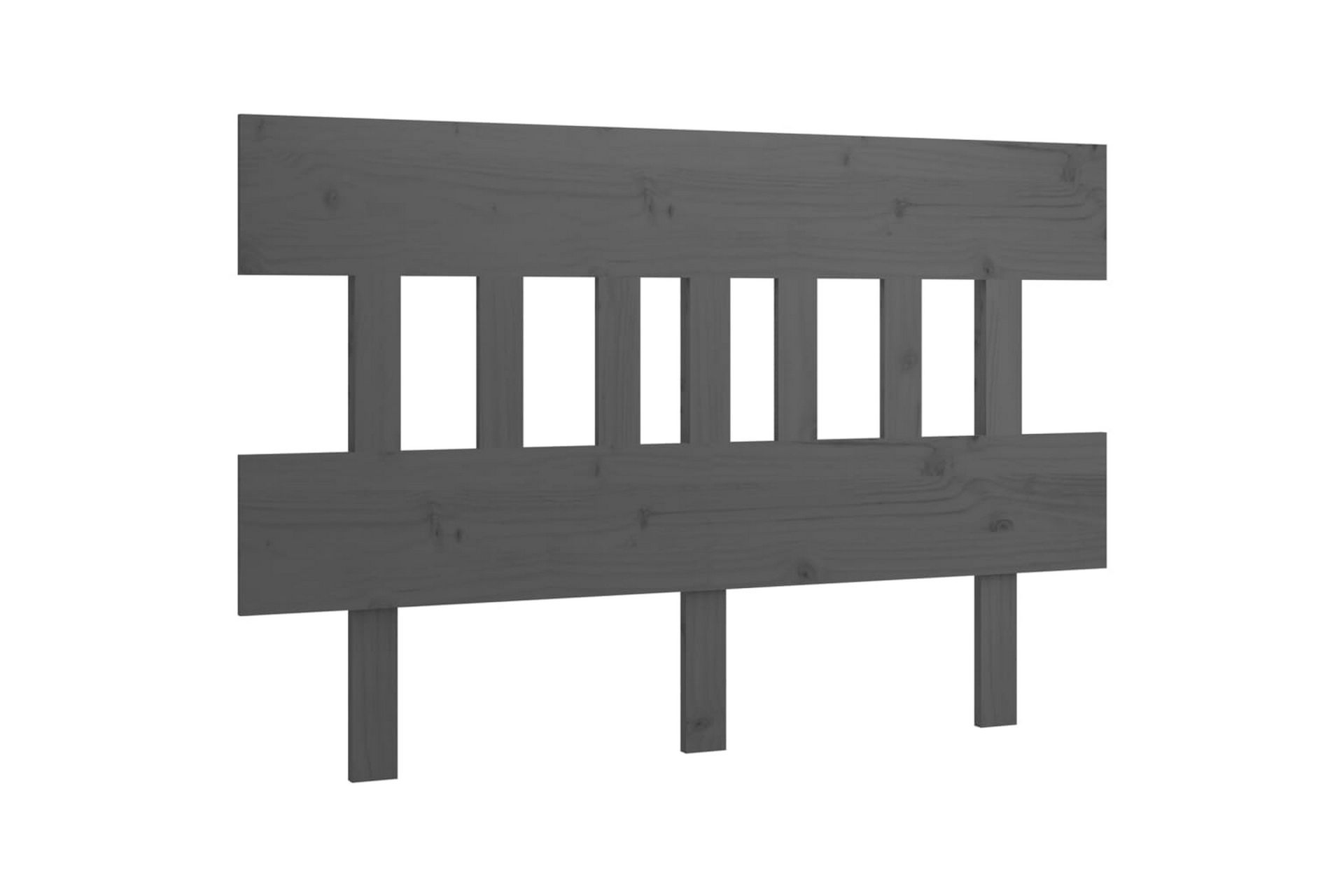 Sängynpääty harmaa 123,5x3x81 cm täysi mänty - Harmaa - Huonekalut - Sänky - Sängyn lisävarusteet & sängynpäädyt - Sängynpääty