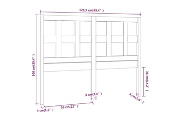 Sängynpääty harmaa 125,5x4x100 cm täysi mänty - Harmaa - Huonekalut - Sänky - Sängyn lisävarusteet & sängynpäädyt - Sängynpääty