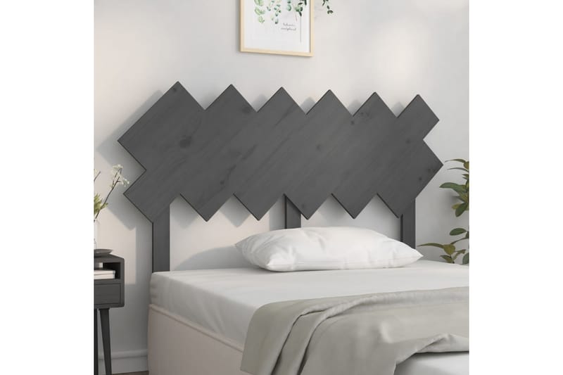 Sängynpääty harmaa 132x3x81 cm täysi mänty - Harmaa - Huonekalut - Sänky - Sängyn lisävarusteet & sängynpäädyt - Sängynpääty