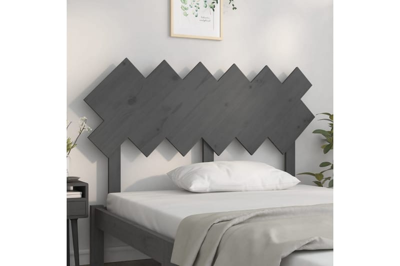 Sängynpääty harmaa 132x3x81 cm täysi mänty - Harmaa - Huonekalut - Sänky - Sängyn lisävarusteet & sängynpäädyt - Sängynpääty