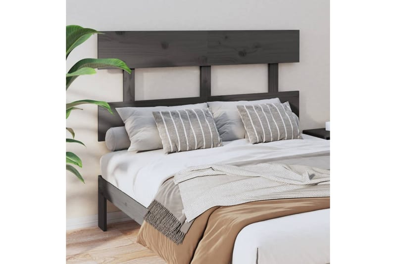 Sängynpääty harmaa 138x3x81 cm täysi mänty - Harmaa - Huonekalut - Sänky - Sängyn lisävarusteet & sängynpäädyt - Sängynpääty