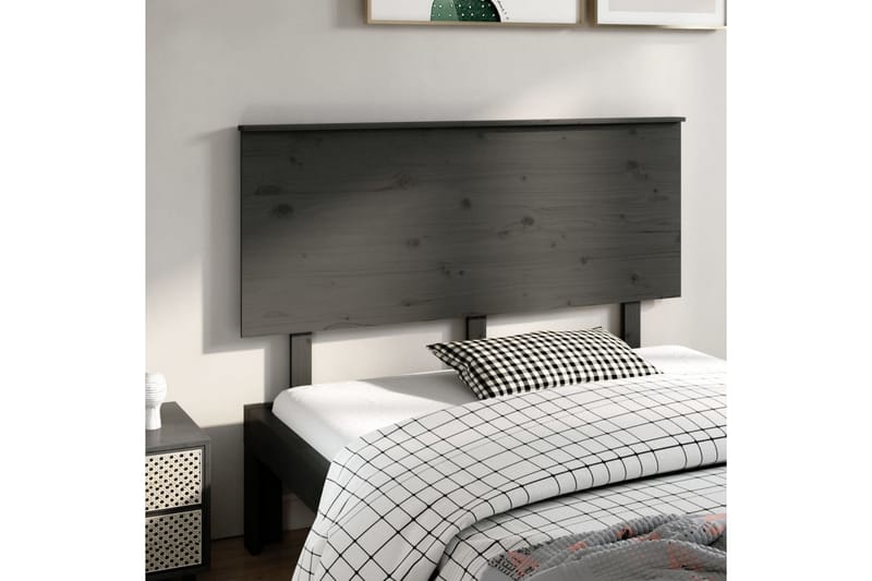 Sängynpääty harmaa 144x6x82,5 cm täysi mänty - Harmaa - Huonekalut - Sänky - Sängyn lisävarusteet & sängynpäädyt - Sängynpääty