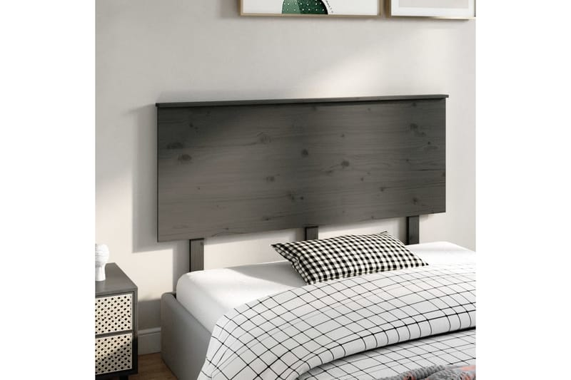 Sängynpääty harmaa 144x6x82,5 cm täysi mänty - Harmaa - Huonekalut - Sänky - Sängyn lisävarusteet & sängynpäädyt - Sängynpääty