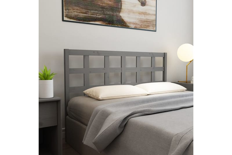 Sängynpääty harmaa 145,5x4x100 cm täysi mänty - Harmaa - Huonekalut - Sänky - Sängyn lisävarusteet & sängynpäädyt - Sängynpääty