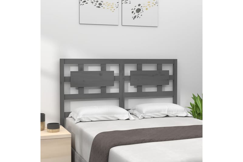 Sängynpääty harmaa 145,5x4x100 cm täysi mänty - Harmaa - Huonekalut - Sänky - Sängyn lisävarusteet & sängynpäädyt - Sängynpääty