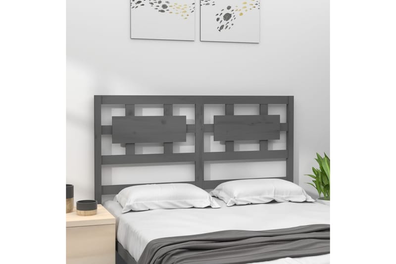 Sängynpääty harmaa 145,5x4x100 cm täysi mänty - Harmaa - Huonekalut - Sänky - Sängyn lisävarusteet & sängynpäädyt - Sängynpääty