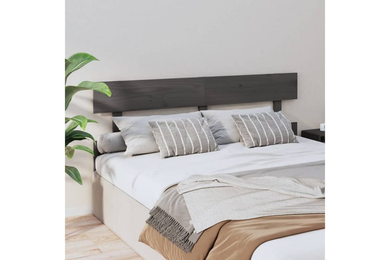 Sängynpääty harmaa 154x3x81 cm täysi mänty - Harmaa - Huonekalut - Sänky - Sängyn lisävarusteet & sängynpäädyt - Sängynpääty