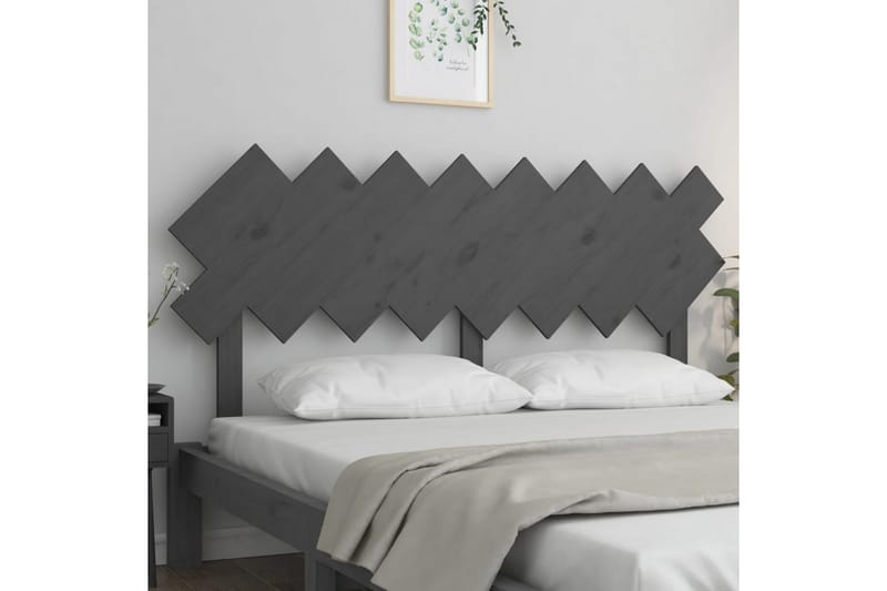 Sängynpääty harmaa 159,5x3x80,5 cm täysi mänty - Harmaa - Huonekalut - Sänky - Sängyn lisävarusteet & sängynpäädyt - Sängynpääty