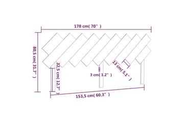 Sängynpääty harmaa 178x3x80,5 cm täysi mänty - Harmaa - Huonekalut - Sänky - Sängyn lisävarusteet & sängynpäädyt - Sängynpääty