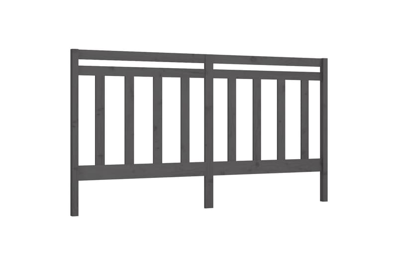 Sängynpääty harmaa 186x4x100 cm täysi mänty - Harmaa - Huonekalut - Sänky - Sängyn lisävarusteet & sängynpäädyt - Sängynpääty