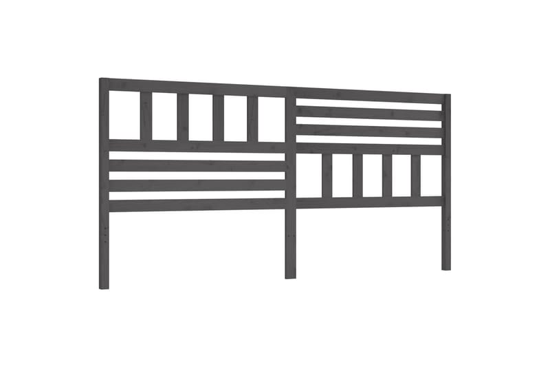 Sängynpääty harmaa 206x4x100 cm täysi mänty - Harmaa - Huonekalut - Sänky - Sängyn lisävarusteet & sängynpäädyt - Sängynpääty