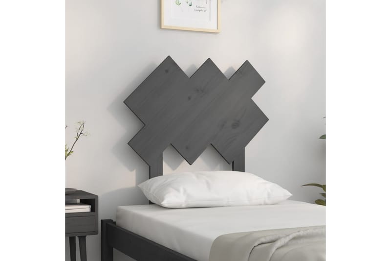 Sängynpääty harmaa 72,5x3x81 cm täysi mänty - Harmaa - Huonekalut - Sänky - Sängyn lisävarusteet & sängynpäädyt - Sängynpääty