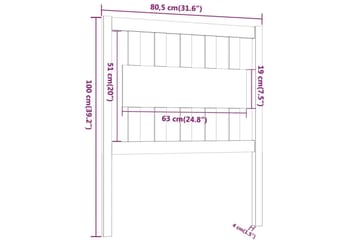 Sängynpääty harmaa 80,5x4x100 cm täysi mänty - Harmaa - Huonekalut - Sänky - Sängyn lisävarusteet & sängynpäädyt - Sängynpääty