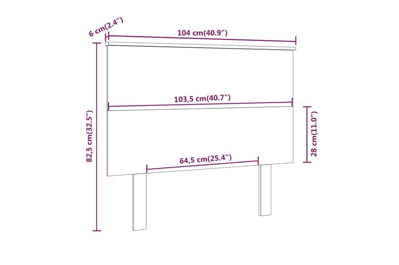 Sängynpääty hunajanruskea 104x6x82,5 cm täysi mänty - Ruskea - Huonekalut - Sänky - Sängyn lisävarusteet & sängynpäädyt - Sängynpääty