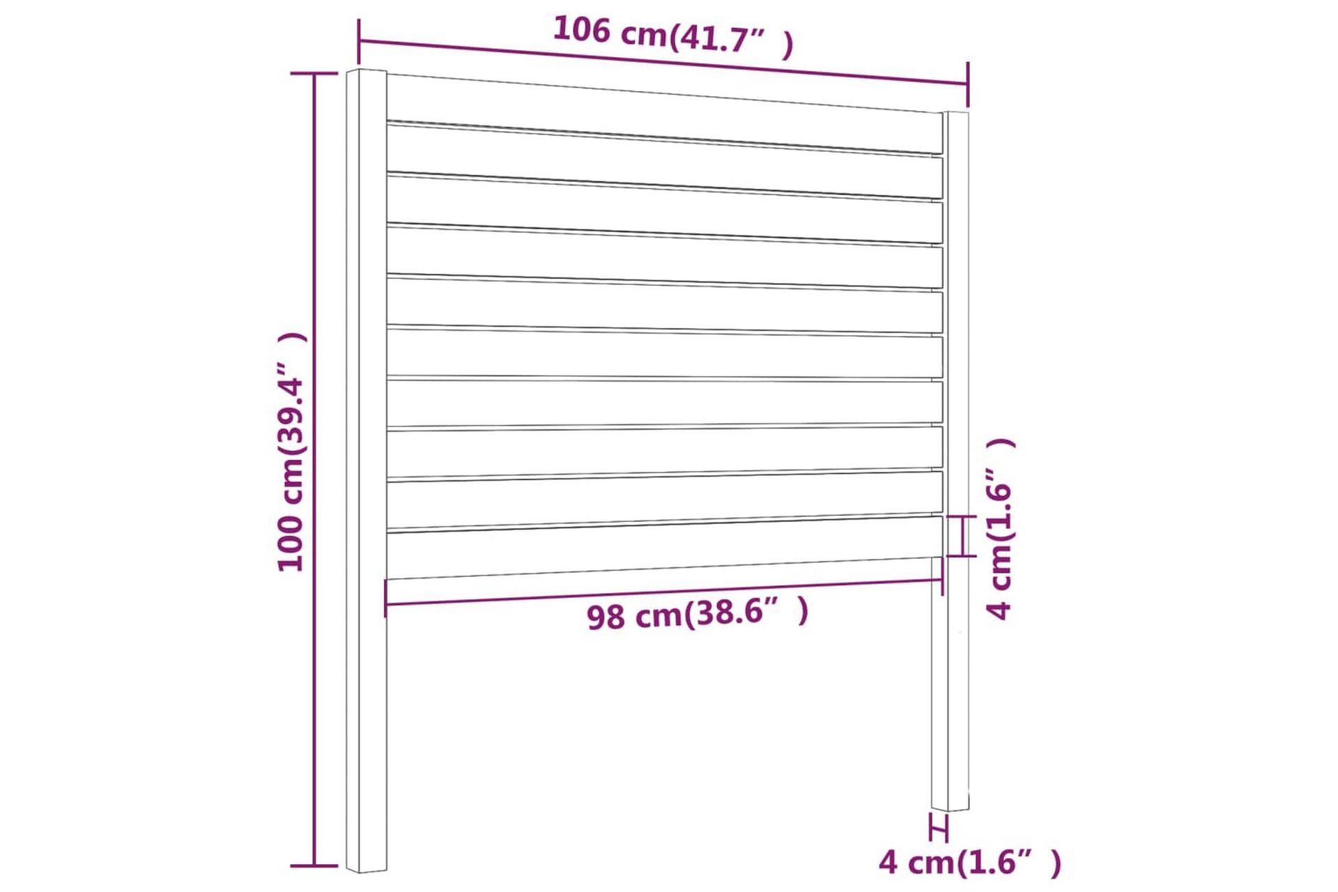 Sängynpääty hunajanruskea 106x4x100 cm täysi mänty - Ruskea - Huonekalut - Sänky - Sängyn lisävarusteet & sängynpäädyt - Sängynpääty