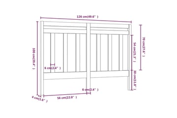 Sängynpääty hunajanruskea 126x4x100 cm täysi mänty - Ruskea - Huonekalut - Sänky - Sängyn lisävarusteet & sängynpäädyt - Sängynpääty
