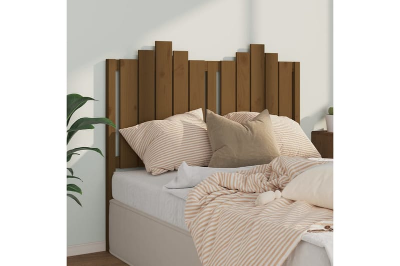 Sängynpääty hunajanruskea 126x4x110 cm täysi mänty - Ruskea - Huonekalut - Sänky - Sängyn lisävarusteet & sängynpäädyt - Sängynpääty