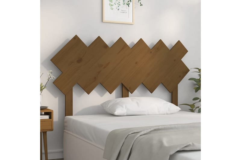 Sängynpääty hunajanruskea 132x3x81 cm täysi mänty - Ruskea - Huonekalut - Sänky - Sängyn lisävarusteet & sängynpäädyt - Sängynpääty