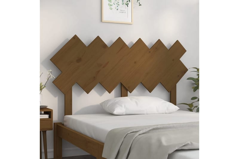 Sängynpääty hunajanruskea 132x3x81 cm täysi mänty - Ruskea - Huonekalut - Sänky - Sängyn lisävarusteet & sängynpäädyt - Sängynpääty