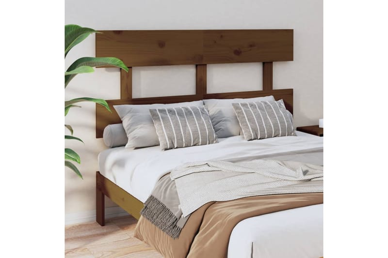Sängynpääty hunajanruskea 138x3x81 cm täysi mänty - Ruskea - Huonekalut - Sänky - Sängyn lisävarusteet & sängynpäädyt - Sängynpääty