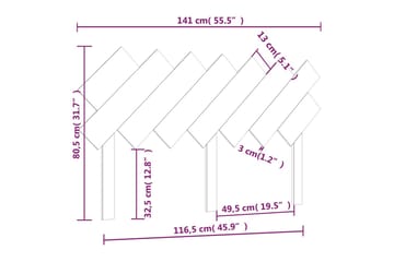 Sängynpääty hunajanruskea 141x3x80,5 cm täysi mänty - Ruskea - Huonekalut - Sänky - Sängyn lisävarusteet & sängynpäädyt - Sängynpääty