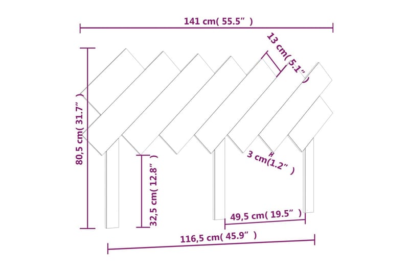 Sängynpääty hunajanruskea 141x3x80,5 cm täysi mänty - Ruskea - Sängynpääty