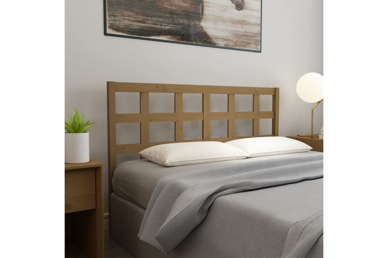 Sängynpääty hunajanruskea 145,5x4x100 cm täysi mänty - Ruskea - Huonekalut - Sänky - Sängyn lisävarusteet & sängynpäädyt - Sängynpääty