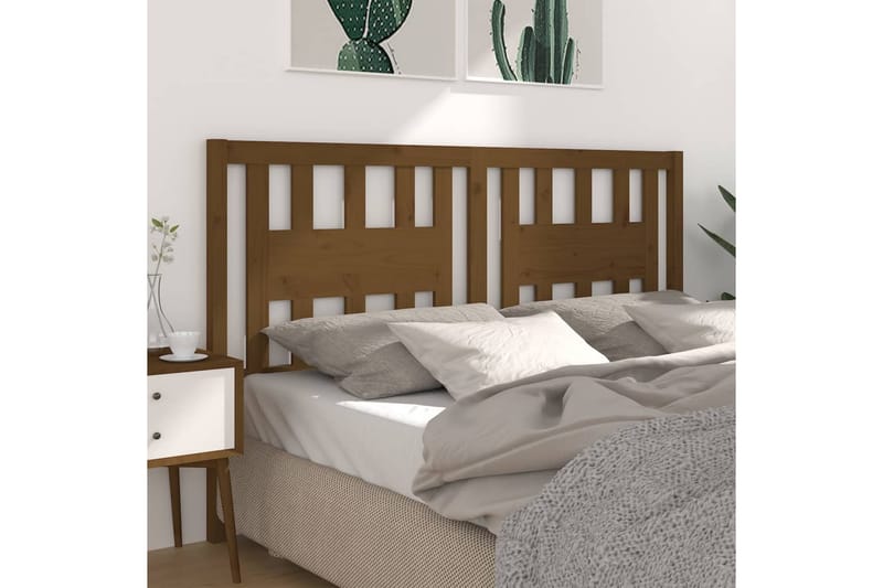 Sängynpääty hunajanruskea 146x4x100 cm täysi mänty - Ruskea - Huonekalut - Sänky - Sängyn lisävarusteet & sängynpäädyt - Sängynpääty