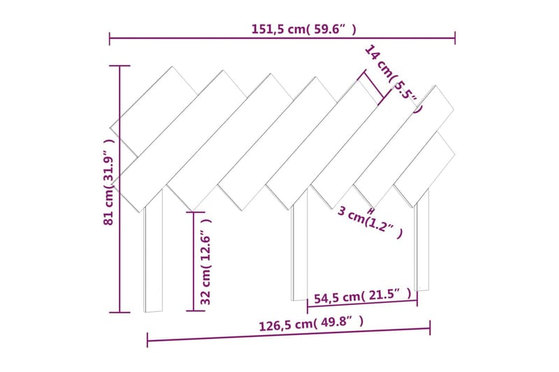 Sängynpääty hunajanruskea 151,5x3x81 cm täysi mänty - Ruskea - Sängynpääty