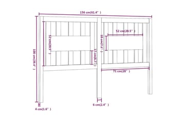 Sängynpääty hunajanruskea 156x4x100 cm täysi mänty - Ruskea - Huonekalut - Sänky - Sängyn lisävarusteet & sängynpäädyt - Sängynpääty