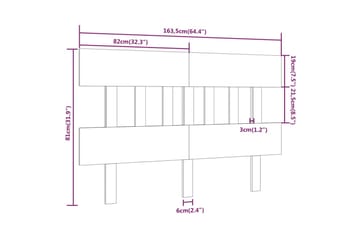 Sängynpääty hunajanruskea 163,5x3x81 cm täysi mänty - Ruskea - Huonekalut - Sänky - Sängyn lisävarusteet & sängynpäädyt - Sängynpääty