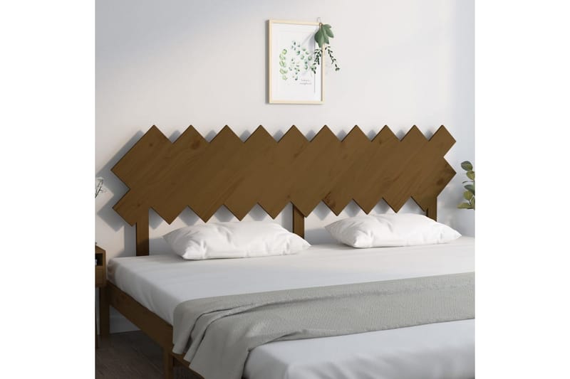 Sängynpääty hunajanruskea 196x3x80,5 cm täysi mänty - Ruskea - Huonekalut - Sänky - Sängyn lisävarusteet & sängynpäädyt - Sängynpääty