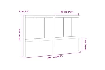 Sängynpääty hunajanruskea 205,5x4x100 cm täysi mänty - Ruskea - Huonekalut - Sänky - Sängyn lisävarusteet & sängynpäädyt - Sängynpääty