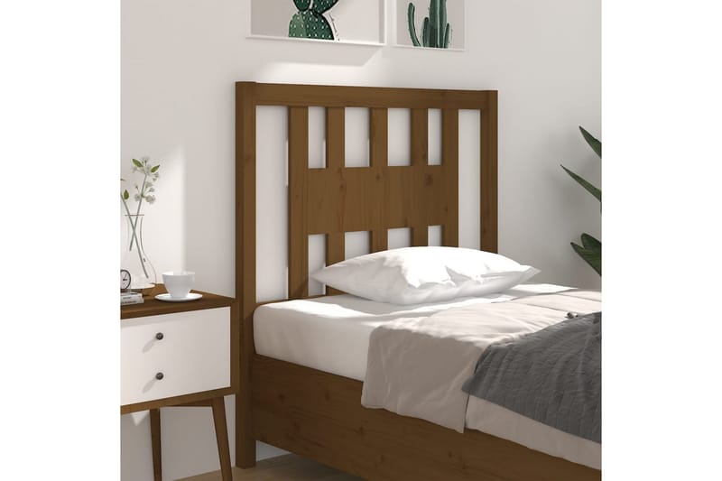 Sängynpääty hunajanruskea 81x4x100 cm täysi mänty - Ruskea - Huonekalut - Sänky - Sängyn lisävarusteet & sängynpäädyt - Sängynpääty