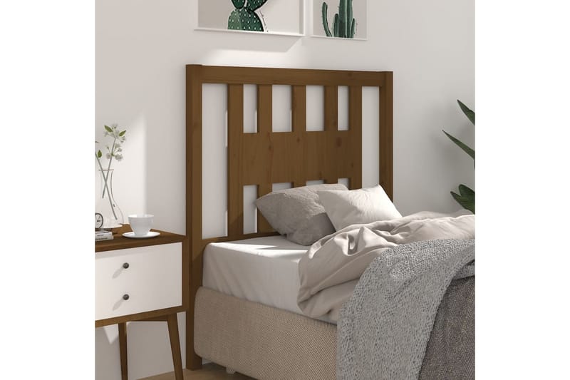 Sängynpääty hunajanruskea 81x4x100 cm täysi mänty - Ruskea - Huonekalut - Sänky - Sängyn lisävarusteet & sängynpäädyt - Sängynpääty
