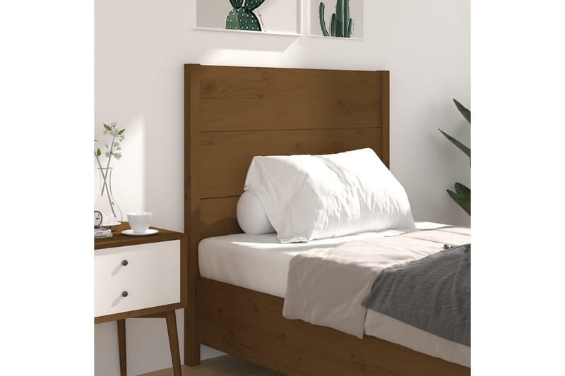 Sängynpääty hunajanruskea 81x4x100 cm täysi mänty - Ruskea - Huonekalut - Sänky - Sängyn lisävarusteet & sängynpäädyt - Sängynpääty