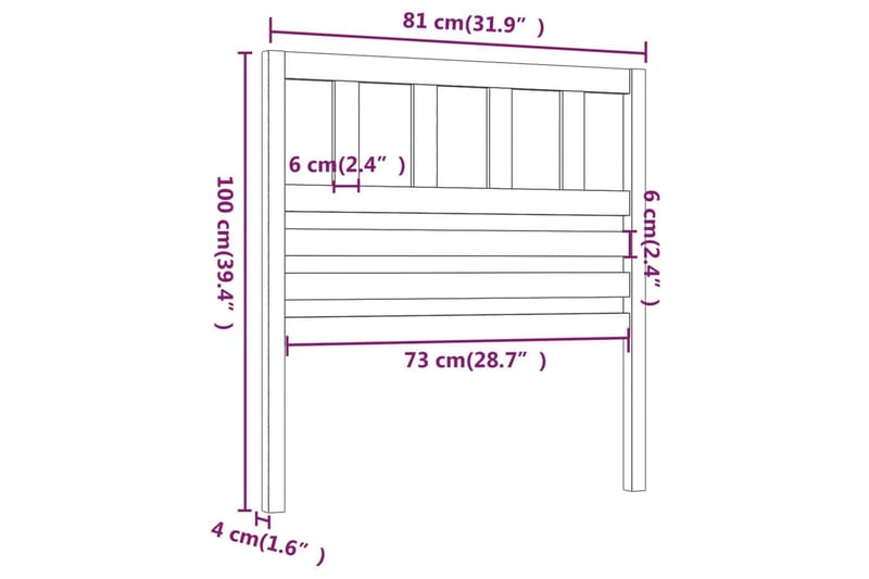 Sängynpääty hunajanruskea 81x4x100 cm täysi mänty - Ruskea - Huonekalut - Sänky - Sängyn lisävarusteet & sängynpäädyt - Sängynpääty