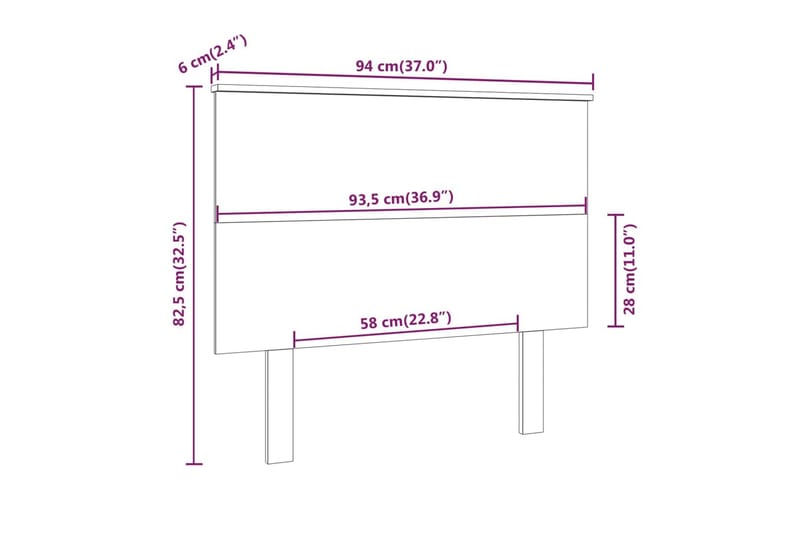 Sängynpääty hunajanruskea 94x6x82,5 cm täysi mänty - Ruskea - Huonekalut - Sänky - Sängyn lisävarusteet & sängynpäädyt - Sängynpääty