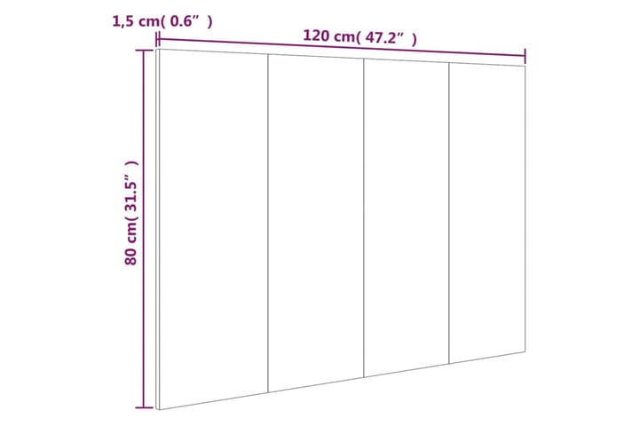 Sängynpääty korkeakiilto valkoinen 120x1,5x80 cm tekninen pu - Valkoinen - Sängynpääty