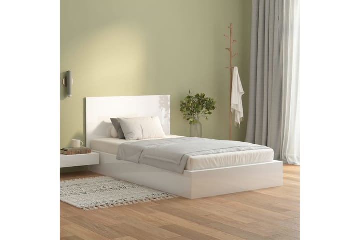 Sängynpääty korkeakiilto valkoinen 120x1,5x80 cm tekninen pu - Valkoinen - Sängynpääty