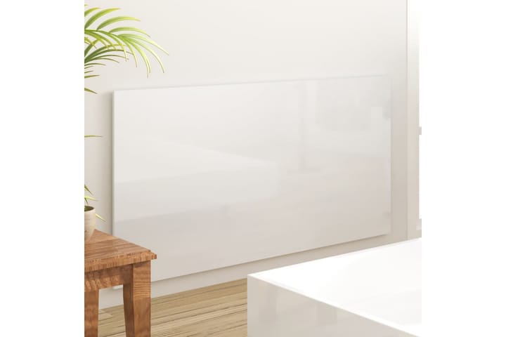 Sängynpääty korkeakiilto valkoinen 160x1,5x80 cm tekninen pu - Valkoinen - Sängynpääty