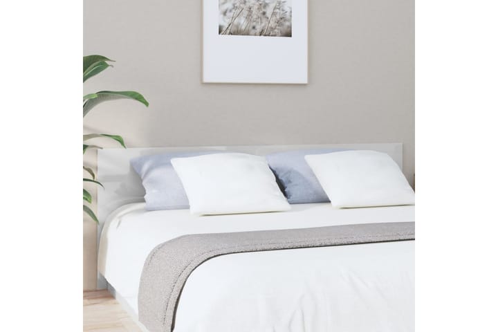 Sängynpääty korkeakiilto valkoinen 200x1,5x80 cm tekninen pu - Valkoinen - Sängynpääty