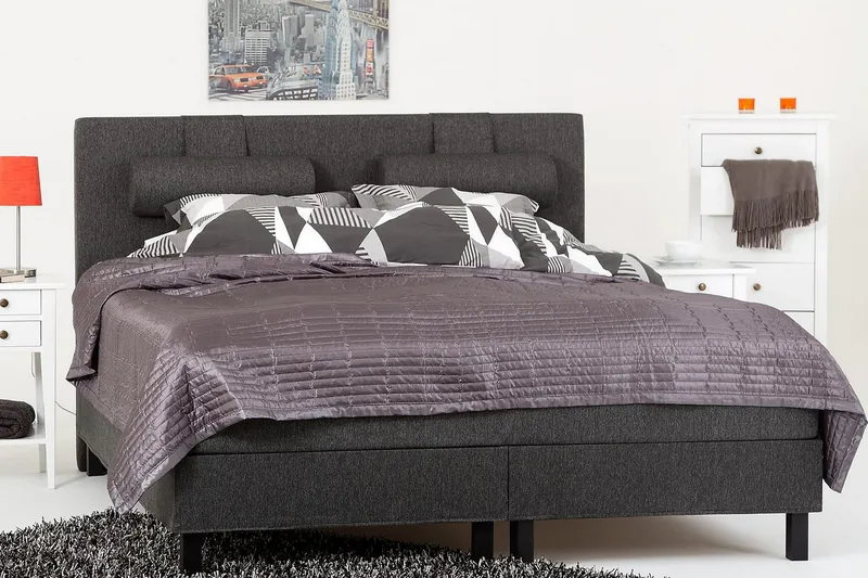 Sängynpääty Lucky 150 cm Sileä - Musta/Harmaa - Huonekalut - Sänky - Sängyn lisävarusteet & sängynpäädyt - Sängynpääty