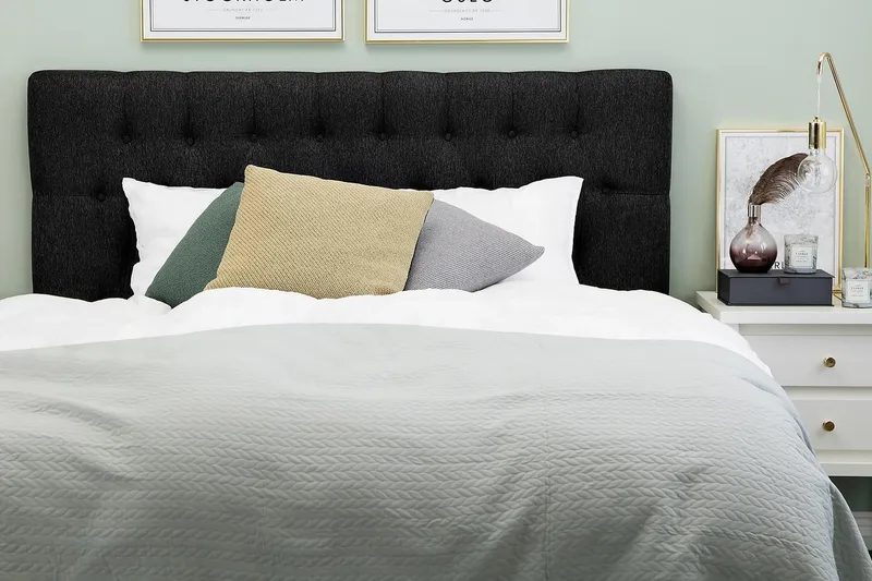 Sängynpääty Lucky 160 cm Diamant - Musta/Harmaa - Huonekalut - Sänky - Sängyn lisävarusteet & sängynpäädyt - Sängynpääty