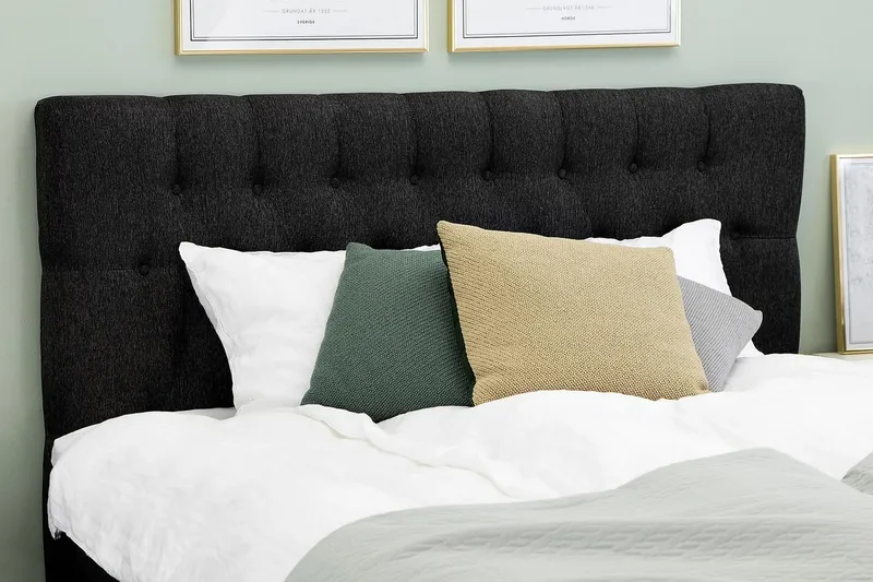 Sängynpääty Lucky 160 cm Diamant - Musta/Harmaa - Huonekalut - Sänky - Sängyn lisävarusteet & sängynpäädyt - Sängynpääty