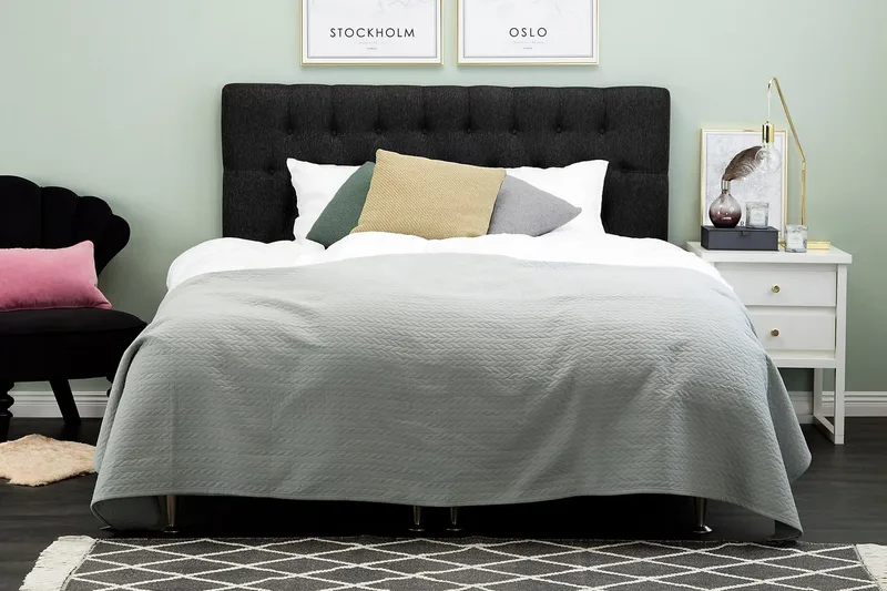 Sängynpääty Lucky 160 cm Diamant - Musta/Harmaa - Huonekalut - Sänky - Sängyn lisävarusteet & sängynpäädyt - Sängynpääty