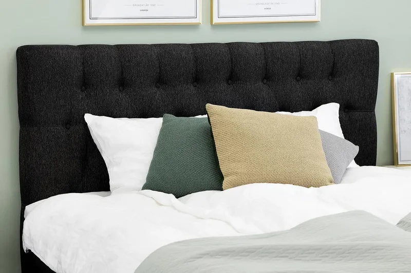 Sängynpääty Lucky 160 cm Diamant - Musta/Harmaa - Huonekalut - Sänky - Sängyn lisävarusteet & sängynpäädyt - Sängynpääty