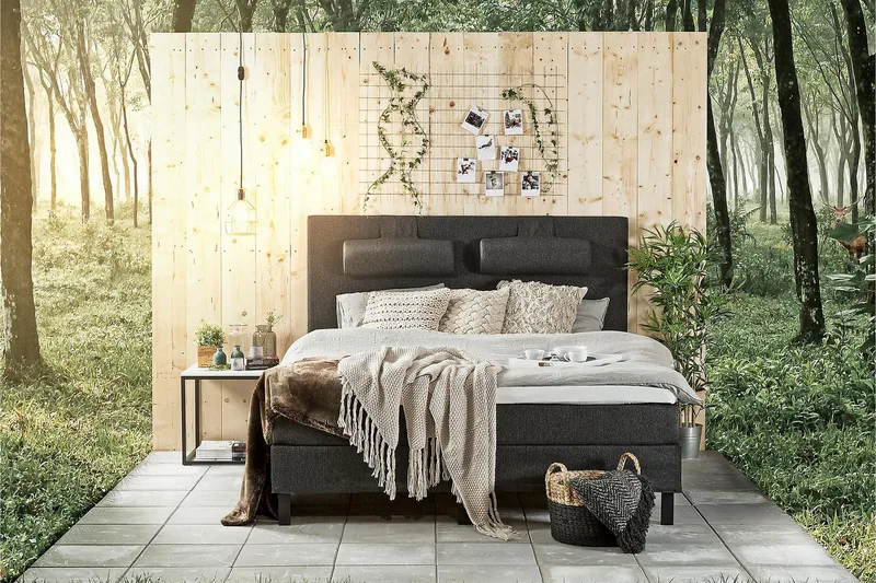 Sängynpääty Lucky 180 cm Sileä - Musta/Harmaa - Huonekalut - Sänky - Sängyn lisävarusteet & sängynpäädyt - Sängynpääty